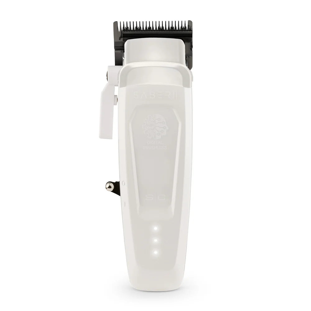 StyleCraft Limited Edition Saber II Cordless Digital Brushless Motor Clipper - White